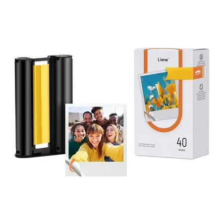 Liene Amber 3x3" Self-Adhesive Photo Paper, 40 Sheets + 1 Refill